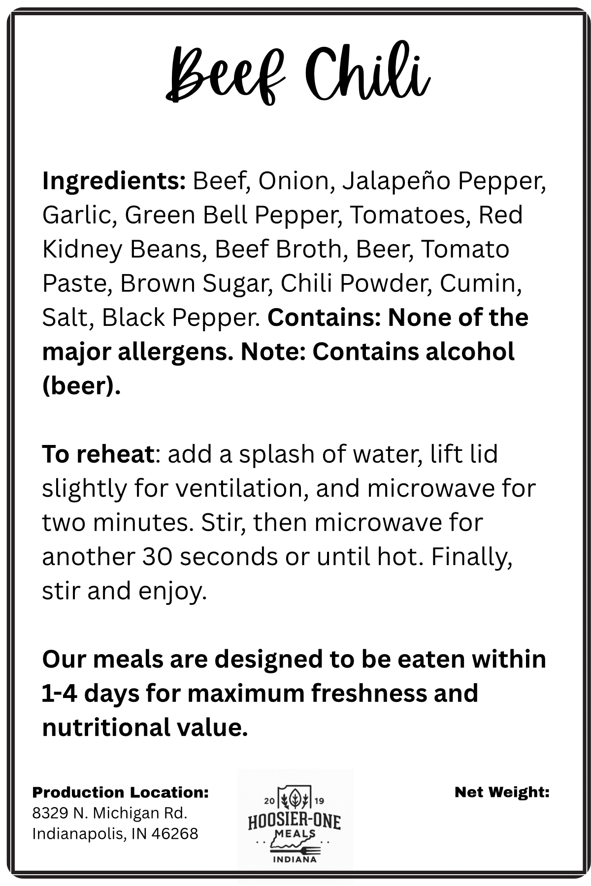 Grass-fed Beef Chili - EverReady