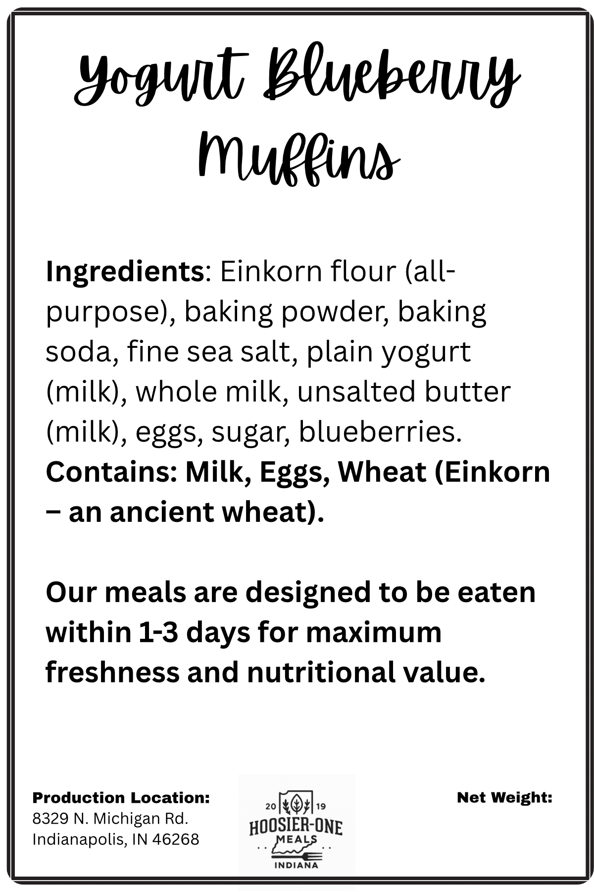 Yogurt Einkorn Blueberry Muffins