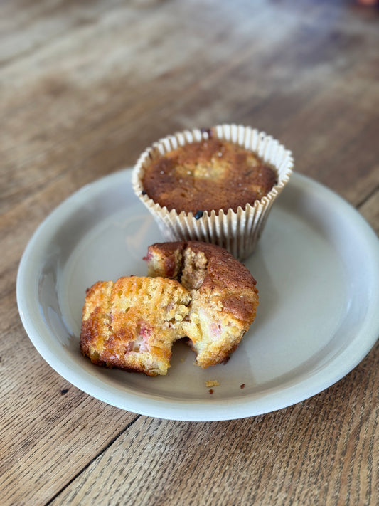 Brown Butter Peach Crumble Einkorn Muffin