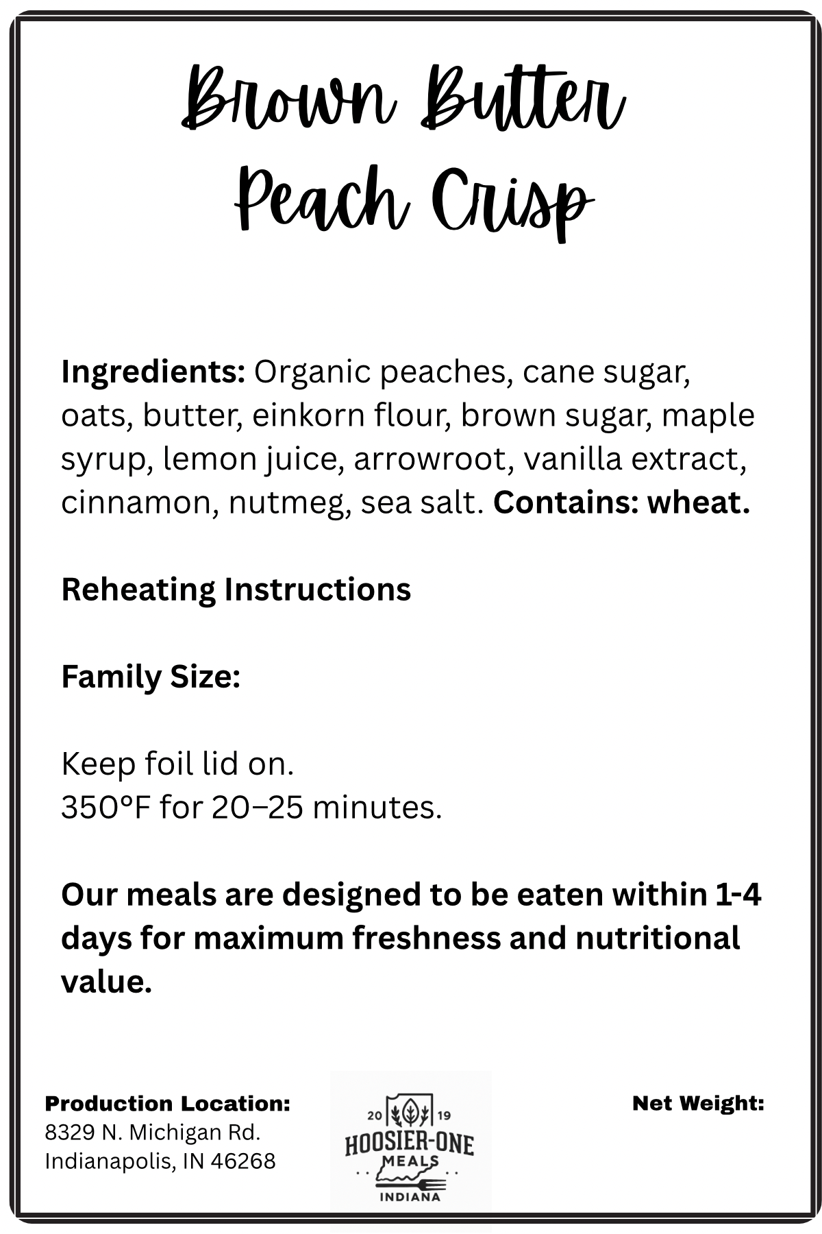 Brown Butter Peach Crisp