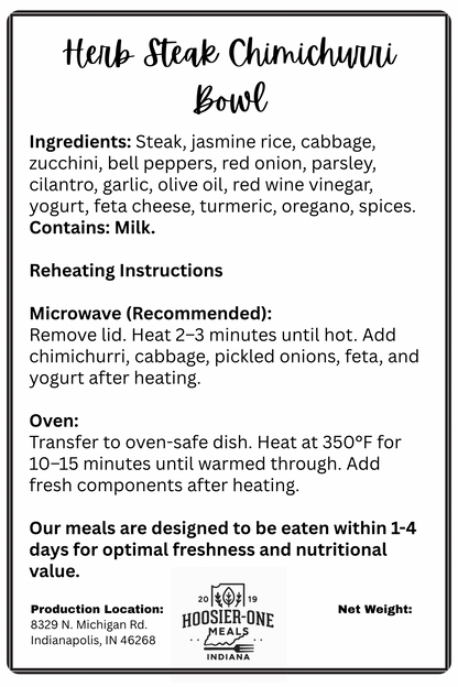 Herb Steak Chimichurri Bowl