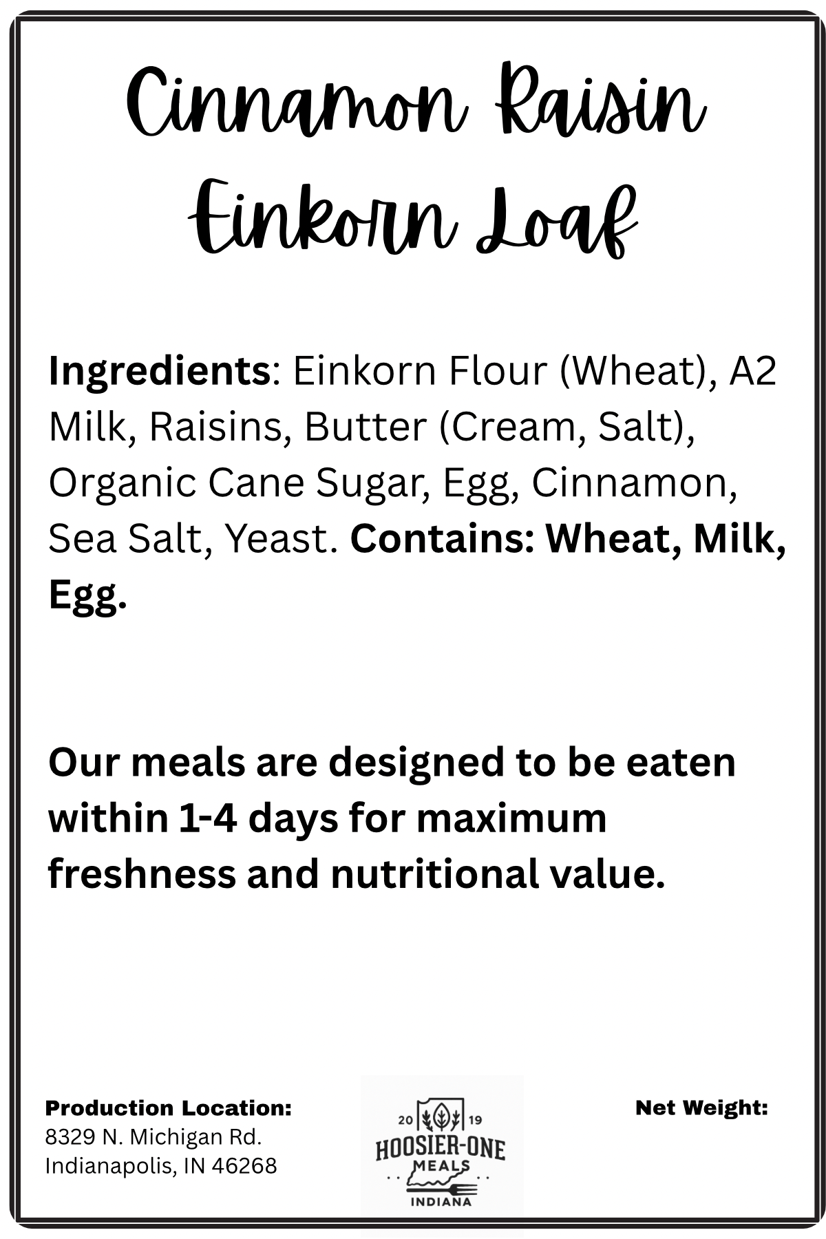 Cinnamon Raisin Einkorn Loaf