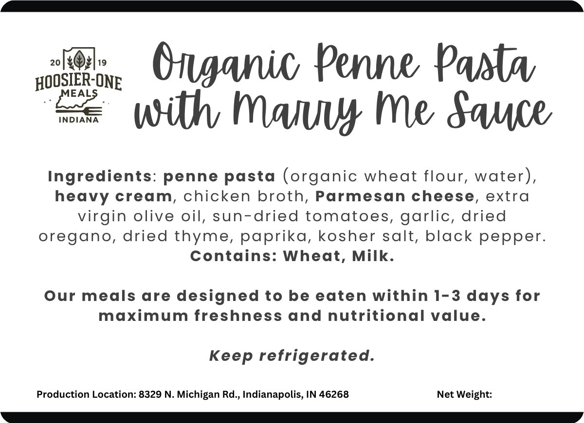 Side Organic Penne Pasta w/ Tuscan Marry Me Sauce