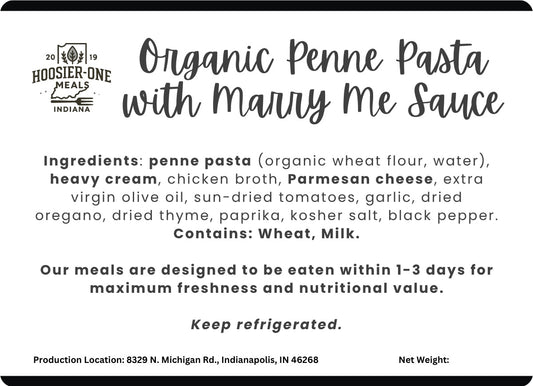 Side Organic Penne Pasta w/ Tuscan Marry Me Sauce