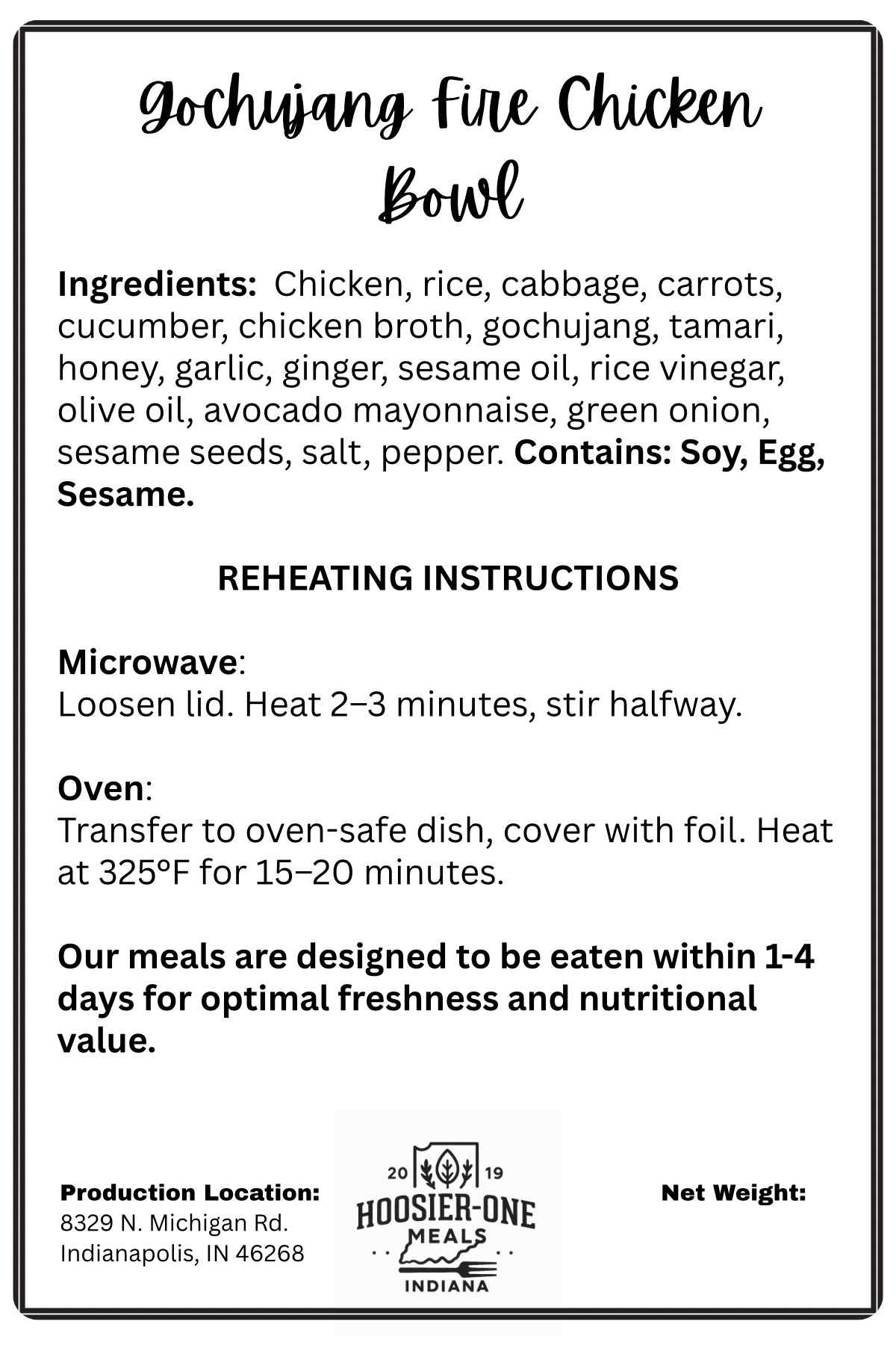 Gochujang Fire Chicken Bowl