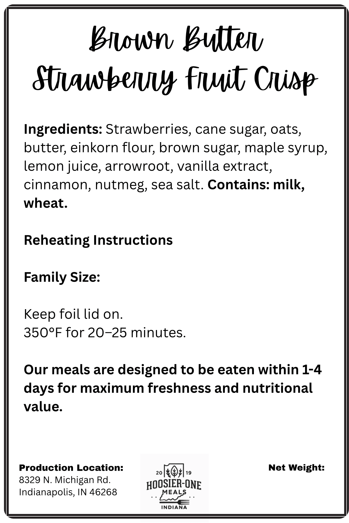 Brown Butter Strawberry Fruit Crisp