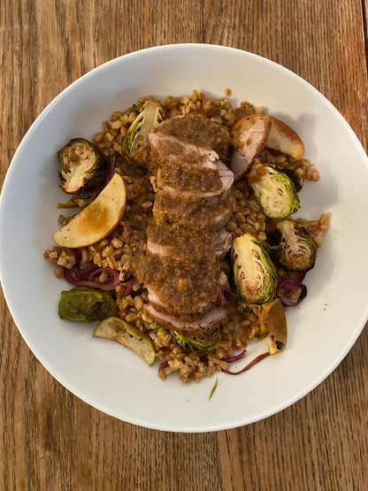 Cider Glazed Pork & Farro Bowl