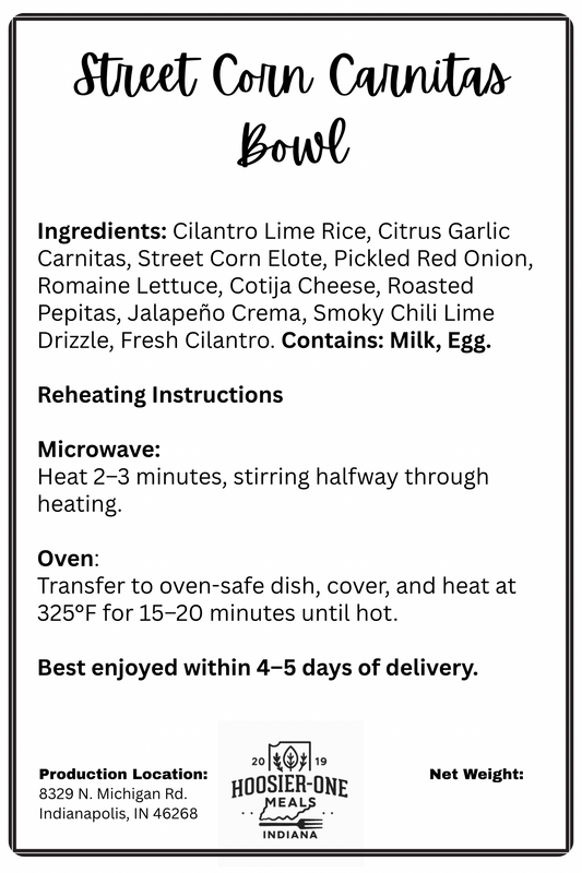 Street Corn Carnitas Bowl