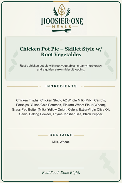 Hoosier One product information — Chicken Pot Pie – Skillet Style w/ Root Vegetables — f5db9cd4953b