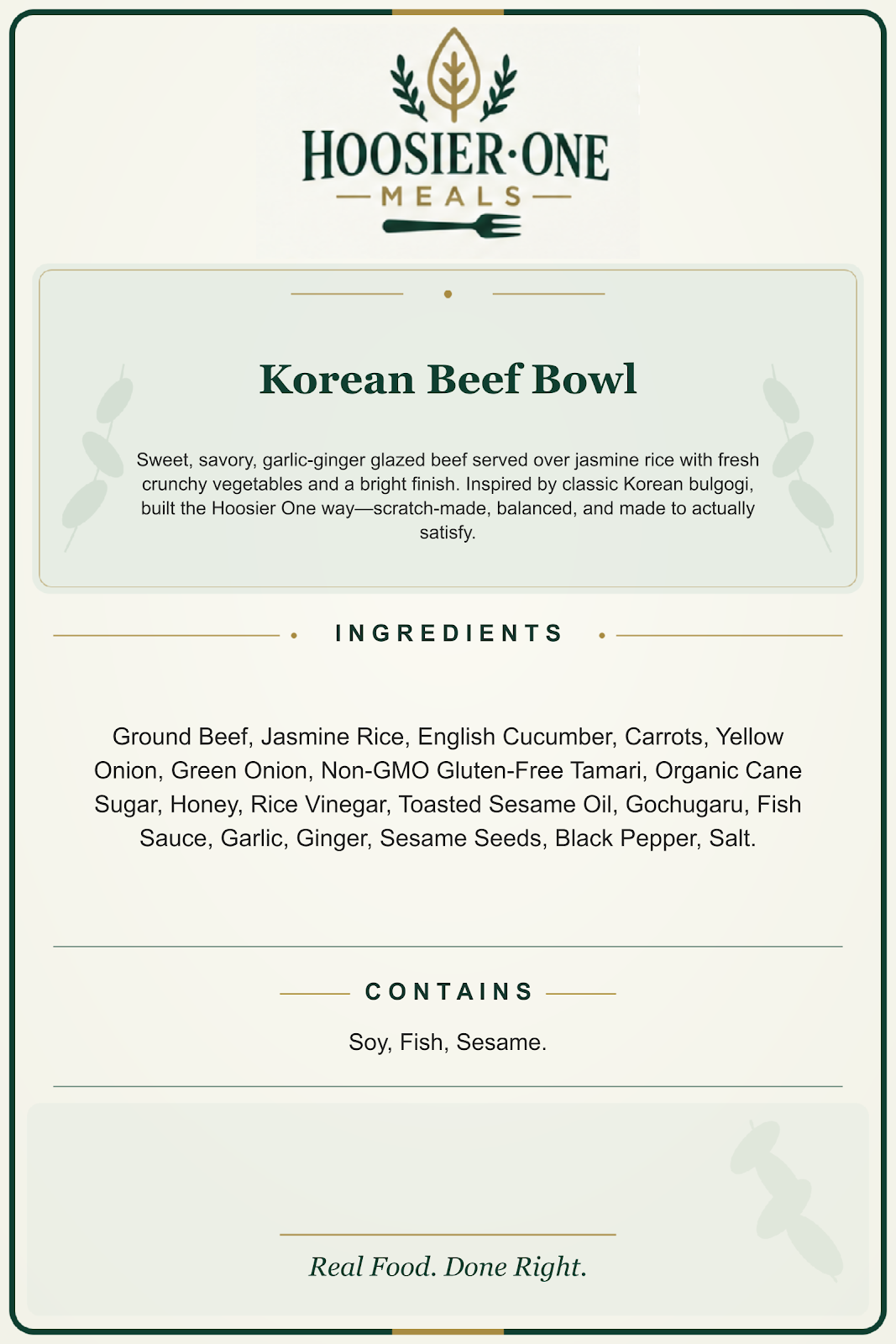 Hoosier One product information — Korean Beef Bowl — 7892599ac5ea