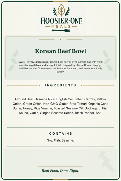 Hoosier One product information — Korean Beef Bowl — 7892599ac5ea