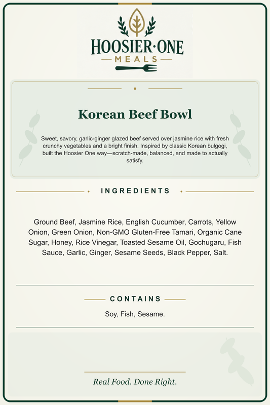 Hoosier One product information — Korean Beef Bowl — 7892599ac5ea