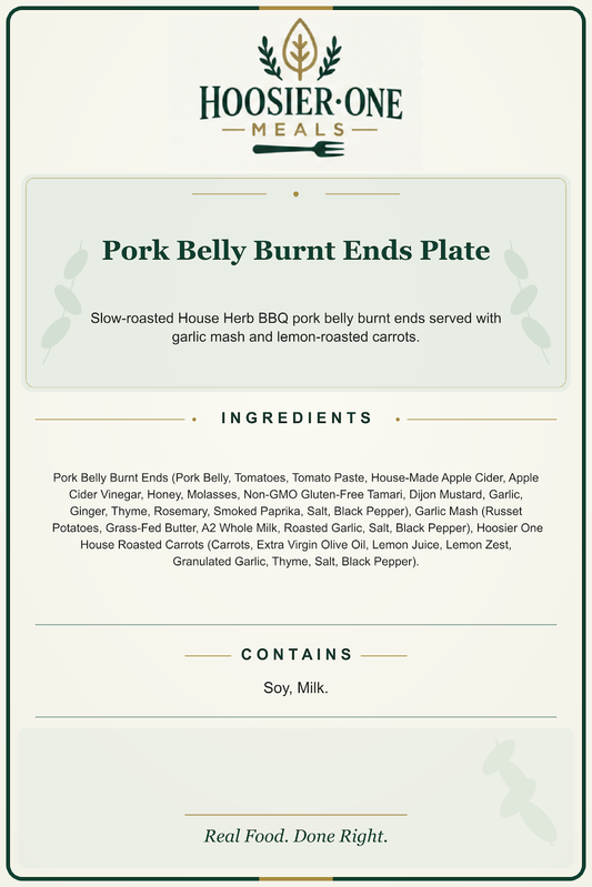 Hoosier One product information — Pork Belly Burnt Ends Plate — 24a4ca458871
