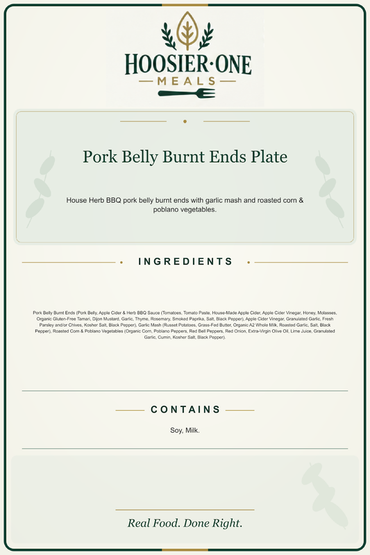 Hoosier One product information — Pork Belly Burnt Ends Plate — ec1c5ecbd847